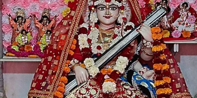 अनुमंडलाधिकारी ने सरस्वती धाम में टेका माथा।