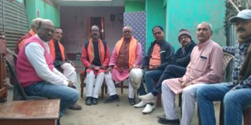 भाजपा कार्यकर्ताओ ने गांव चलो अभियान के तहत किया प्रवास