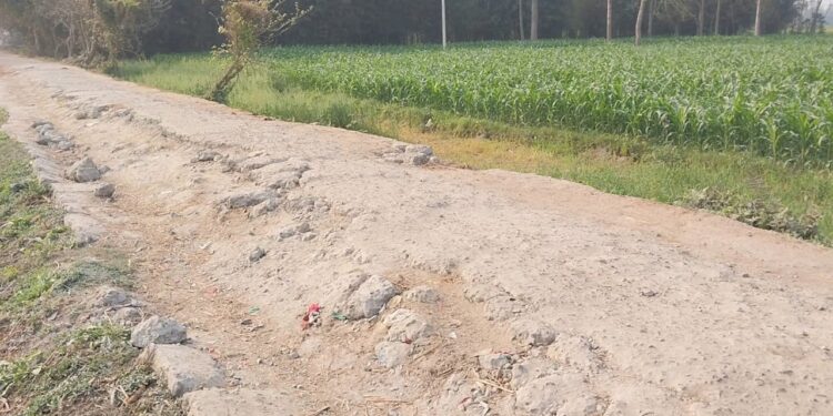 प्रखंड मुख्यालय तक जाने वाली रोड जर्जर,दुर्घटना की आशंका बढ़ी