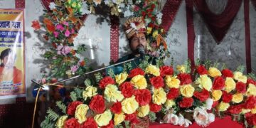 सात दिवसीय भागवत कथा ज्ञान यज्ञ छठे दिन यज्ञस्थल पर उमड़ी श्रद्धालुओ भीड़