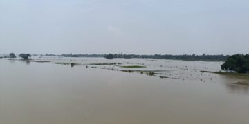 नजरिया न्यूज / कुशेश्वरस्थान दरभंगा : 75 हजार आबादी बाढ़ में फंसी, 12 स्कूलों में पानी, सड़कों पर पानी, नाव की सवारी।