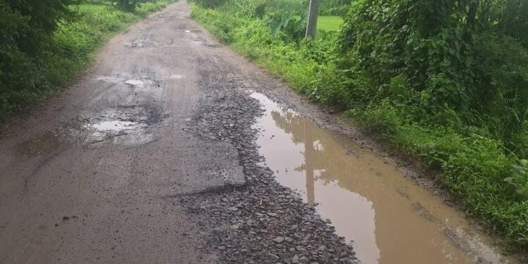 रानीगंज नगर पंचायत स्थित एन एच 327 इ से नया पट्टी बिस्टोरिया जाने वाली सड़क वर्षों से जर्जर