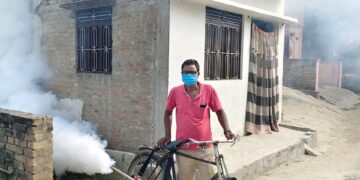 डेंगू प्रभावित इलाकों में 500 मीटर के दायरे में कराया जा रहा फॉगिंग