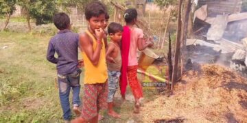 भरगामा – आगलगी की घटना में चार घर जले, पशु भी झुलसे
