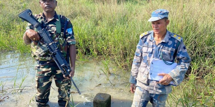 भारत नेपाल के संयुक्त टीम के द्वारा सीमास्तम्भ का निरीक्षण