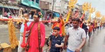 समस्तीपुर – 208 फीट लम्बा कांवड़ के साथ निकला जलाभिषेक यात्रा