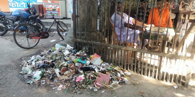 अधिवक्ता संघ समाहरणालय गेट पर कचड़ा का अंबार से ग्रिल की हो रही बर्बादी