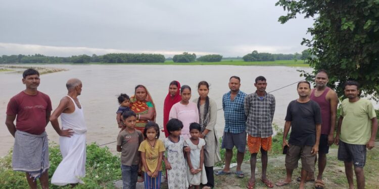 लगातार बारिश से नदियों का जलस्तर बढ़ा, कुर्साकांटा,सिकटी क्षेत्र में बाढ़ का खतरा।