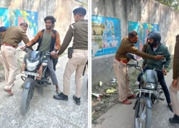 ताजपुर थाना क्षेत्र में सघन वाहन चेकिंग, कानून-व्यवस्था को लेकर पुलिस सतर्क