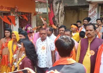 रामनवमी पर कालियागंज बाजार में निकला भव्य जुलूस, भक्तिमय माहौल से गूंजा इलाका