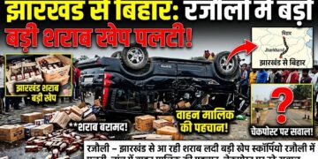 रजौली (नवादा) – झारखंड से आ रही शराब लदी बड़ी खेप स्कॉर्पियो रजौली में पलटी, जांच में वाहन मालिक की पहचान, चेकपोस्ट पर उठे सवाल