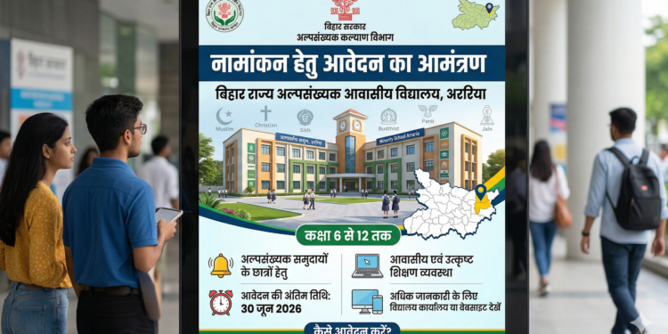 अररिया – बिहार राज्य अल्पसंख्यक आवासीय विद्यालय में नामांकन हेतु आवेदन का आमंत्रण