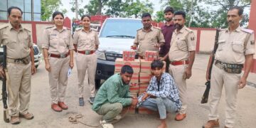 फोरलेन पर उत्पाद विभाग की बड़ी घेराबंदी, सफारी वाहन से 126 लीटर विदेशी बीयर बरामद।