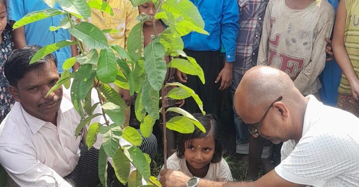 जन्मदिन पर पौधा लगाकर बेटी ने दिया पर्यावरण बचाने का संदेश