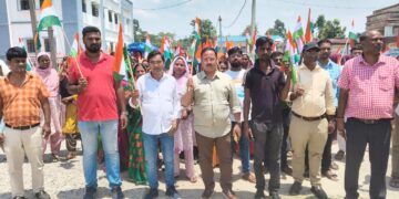 पलासी-हर घर तिरंगा अभियान के तहत पलासी में निकली तिरंगा रैली, लोगों को किया जागरूक