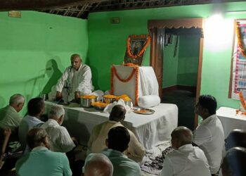 मधेपुरा – स्व. बिहारी प्रसाद यादव की दूसरी पुण्यतिथि पर हुआ धार्मिक सत्संग