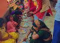 पलासी सहित 11 दुर्गा मंदिरों में कन्या पूजन, भोजन कराकर दान-दक्षिणा के साथ दी गई विदाई