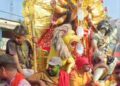 पलासी में नम आंखों से मां काली और दुर्गा को दी गई विदाई, जय माता दी के नारों से गूंजा शहर